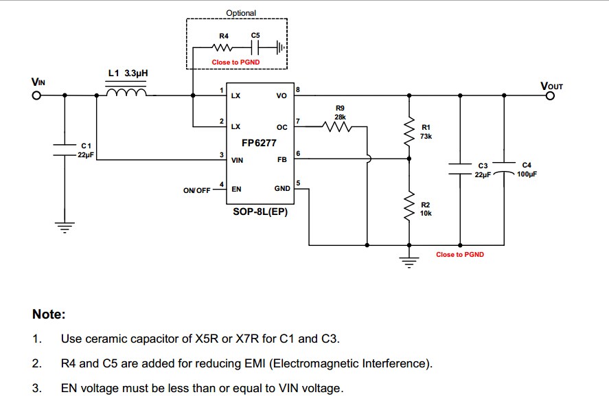 鋰電池3V～4.2V升壓5V3A，高效率FP6277.