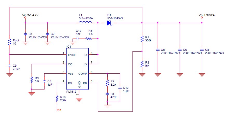 5V陞壓8.4V2A，高效率陞壓IC，可調限流