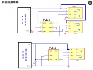 單口USB智能識別IC-PL515，雙口USB充電識別IC-PL513