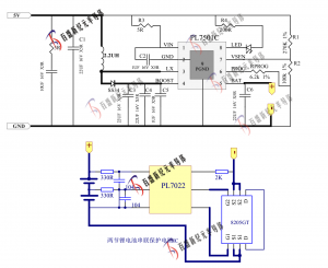 雙/兩節(jié)鋰電池串聯(lián)充電管理IC-PL7501C，5V升壓