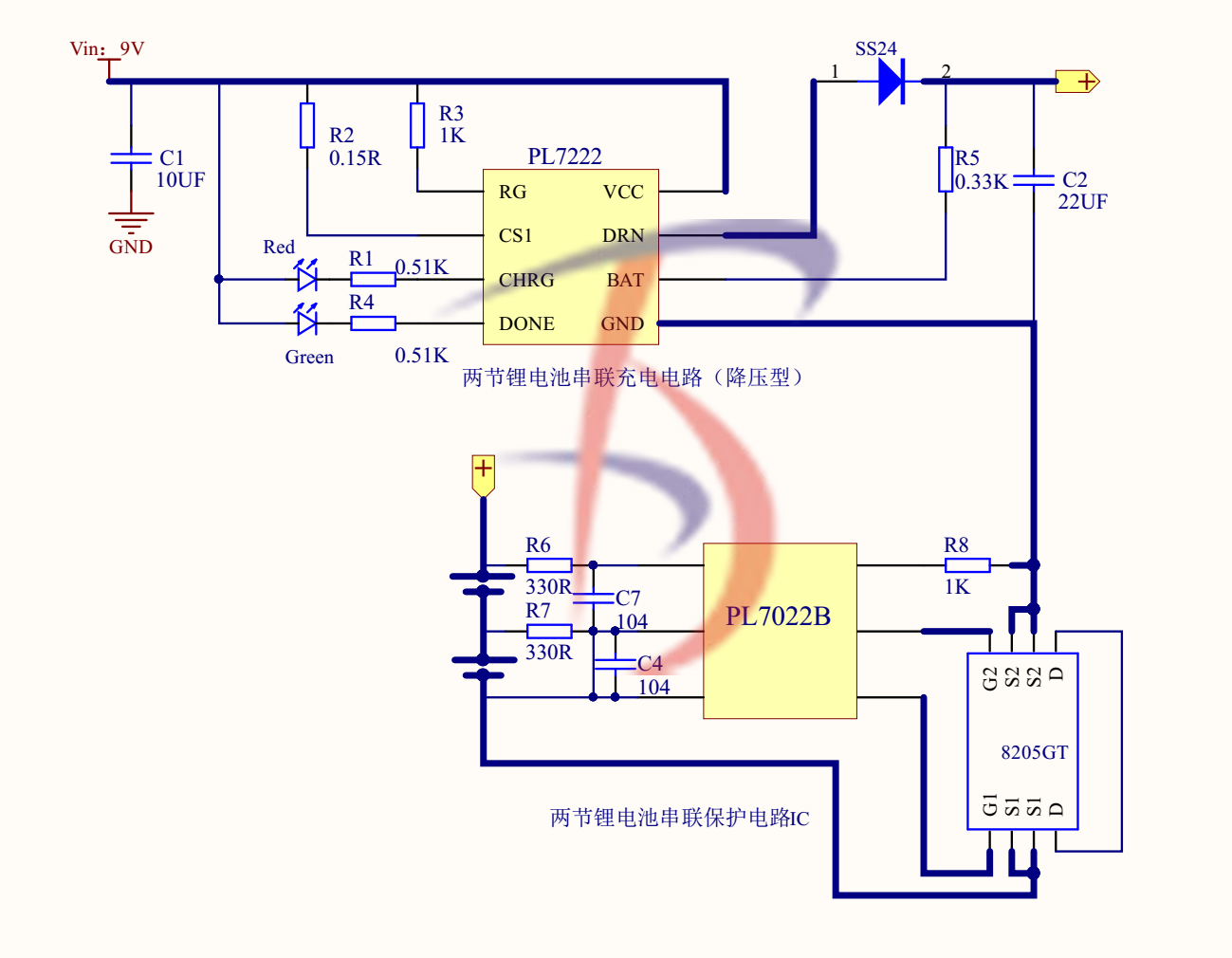 兩節(jié)鋰電池充電芯片，電池管理系統(tǒng)，外圍簡單