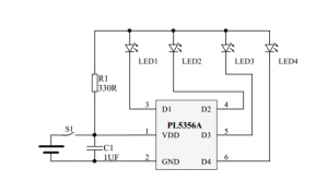 單節(jié)鋰電池電量IC，4個(gè)指示燈電量指示IC-PL5356A