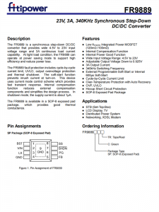 FR9889SPCTR SOP-8 23V、3A、340KHz同步降壓DC/DC轉換器