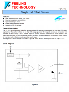 FS177N 封裝SIP-3L 單霍爾效應傳感器IC