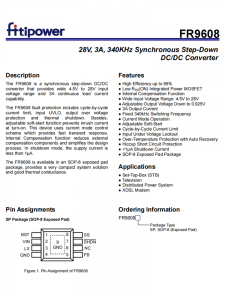FR9608 SOP8 3A同步降壓芯片 DC-DC轉(zhuǎn)換器 百盛電子代理商