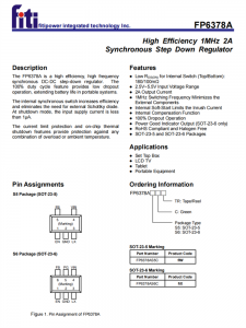 FP6378A SOT23-5 2A同步降壓芯片 DC-DC轉(zhuǎn)換器