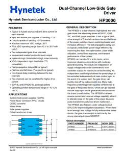 HP3000  Dual-Channel Low-Side Gate  Driver