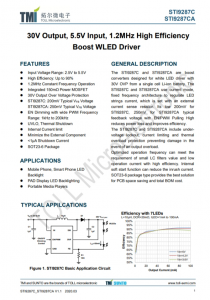 STI9287C   30V輸出，5.5V輸入，1.2MHz高效率 升壓WLED驅(qū)動(dòng)器