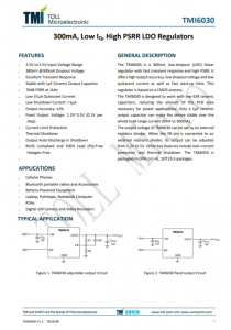 TMI6030-15  300mA、低IQ、高PSRR LDO穩(wěn)壓器