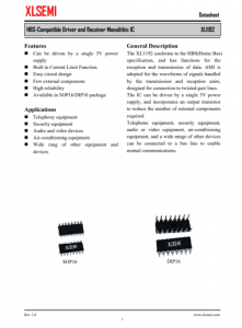 XL1192D  兼容HBS驅(qū)動和接收機的單片集成電路