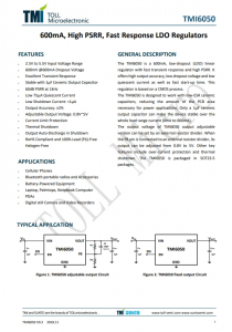 TMI6050-28  600mA、高PSRR、快速響應LDO穩(wěn)壓器