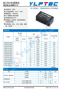 URB2415S-6WR3  : 寬壓輸入，隔離穩(wěn)壓?jiǎn)温?正負(fù)雙路輸齣