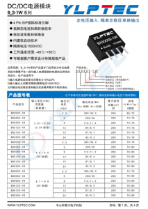 B0505S-1W  DC/DC電源模塊 B_S-1W 繫列