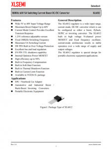 XL6012E1  180KHz 60V 5A開關(guān)電流升壓DC/DC轉(zhuǎn)換器