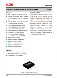 XL6007E1  400KHz 60V 2A開關(guān)電流升壓DC/DC轉(zhuǎn)換器