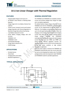 TMI4056E  1A 鋰離子線性充電器，帶熱調(diào)節(jié)功能