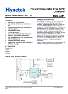 HUSB311  可編程 USB Type-C PD 控制器